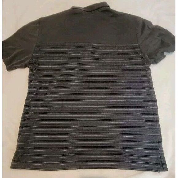 TRAVIS MATHEWS POLO SHIRT MENS SIZE XL GOLF GRAY STRIPED EMBROIDED LOGO EUC! - Picture 3 of 5